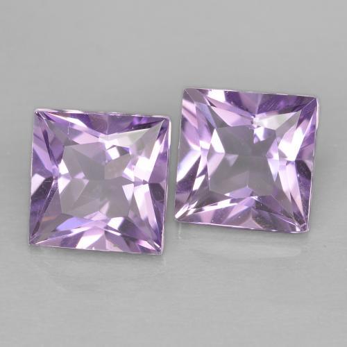 Gemme di Ametista Viola chiaro naturale da 2.05 ct, Quadrato, VVS-VS