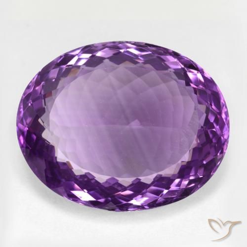 25.96ct Naturale Viola medio Ametista, Ovale, VVS-VS