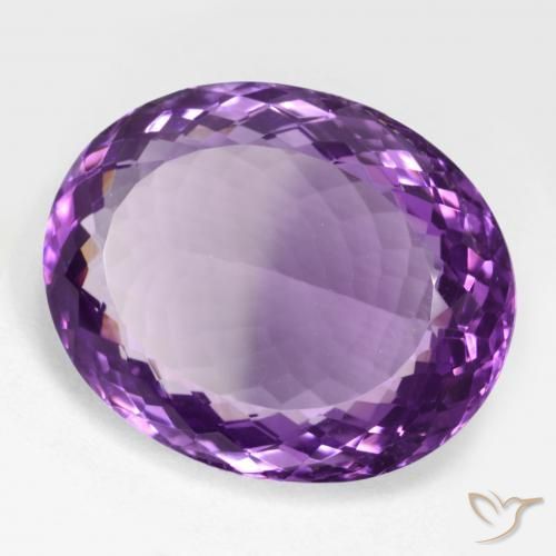 Ametista Viola medio naturale da 25.96 ct, Ovale, VVS-VS