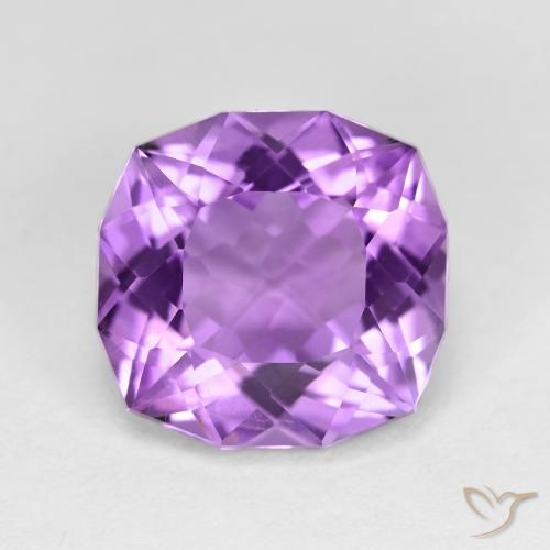 Ametista Viola medio naturale da 5.84 ct, Taglio a cuscino, VVS