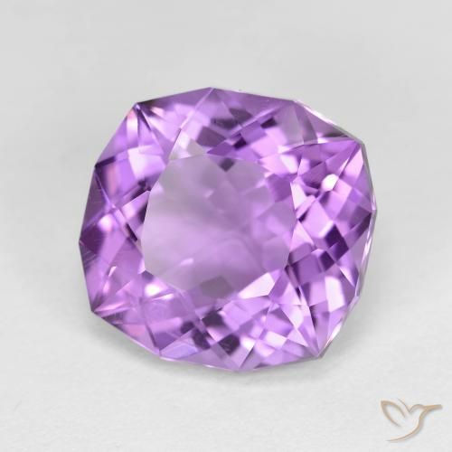 Ametista Viola medio naturale da 5.84 ct, Taglio a cuscino, VVS