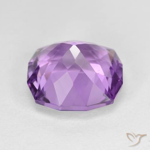 Ametista Viola medio naturale da 5.84 ct, Taglio a cuscino, VVS