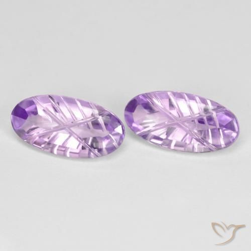 Gemme di Ametista Viola chiaro naturale da 3.58 ct, Ovale, VVS-VS