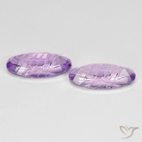 Gemme di Ametista Viola chiaro naturale da 3.58 ct, Ovale, VVS-VS