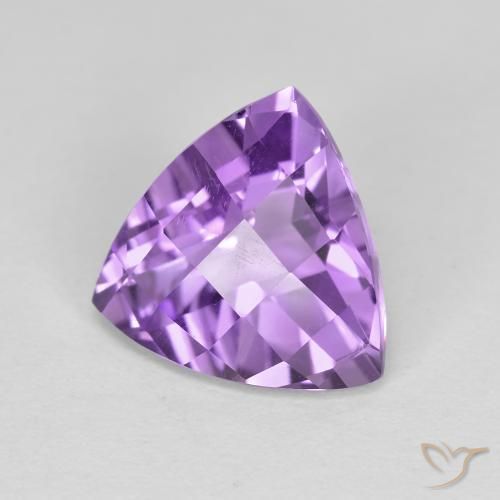 Ametista Viola medio naturale da 3.09 ct, Taglio trillion, VVS-VS