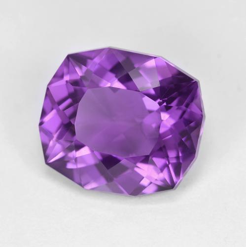 Ametista Viola medio naturale da 5.71 ct, Taglio a cuscino, VVS-VS