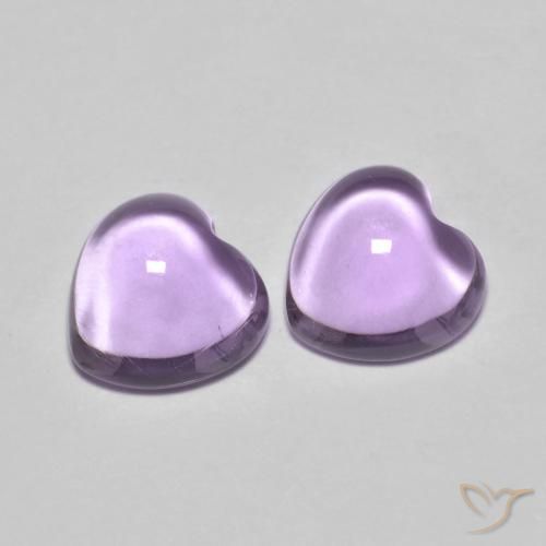 1.72ctw Naturale Viola medio-chiaro Ametista, Cuore, Trasparente