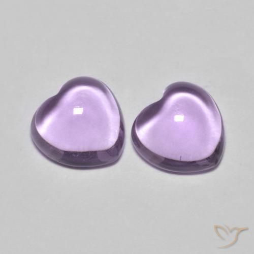 Gemme di Ametista Viola medio-chiaro naturale da 1.72 ct, Cuore, Trasparente
