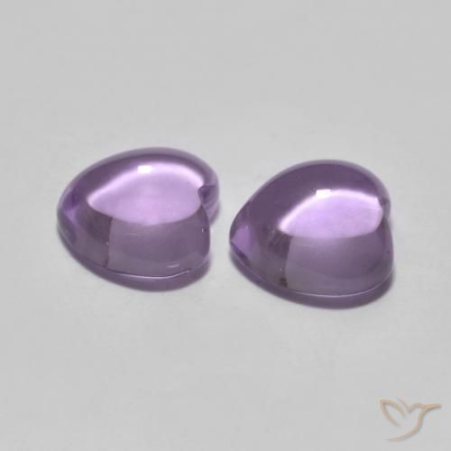 Gemme di Ametista Viola medio-chiaro naturale da 1.72 ct, Cuore, Trasparente