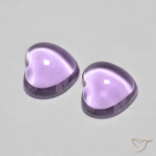 Gemme di Ametista Rosa viola medio naturale da 1.77 ct, Cuore, Trasparente