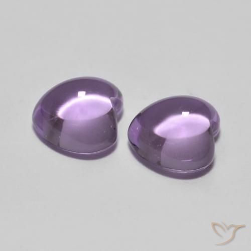 Gemme di Ametista Rosa viola medio naturale da 1.77 ct, Cuore, Trasparente