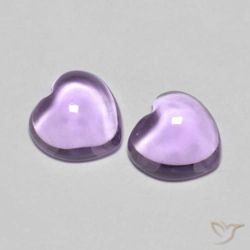 Gemme di Ametista Rosa viola medio naturale da 1.76 ct, Cuore, Trasparente