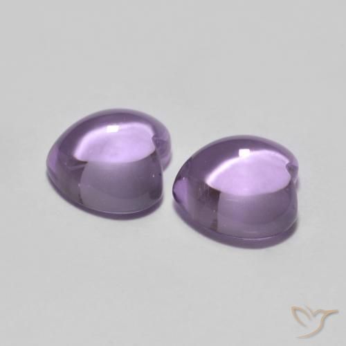 Gemme di Ametista Rosa viola medio naturale da 1.76 ct, Cuore, Trasparente