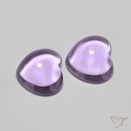 1.80ctw Naturale Rosa viola medio Ametista, Cuore, Trasparente