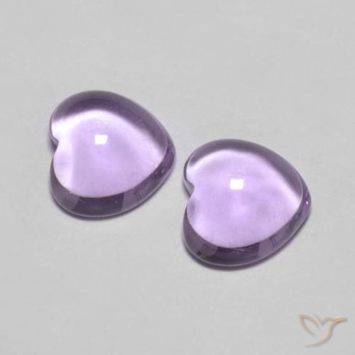 Gemme di Ametista Rosa viola medio naturale da 1.80 ct, Cuore, Trasparente
