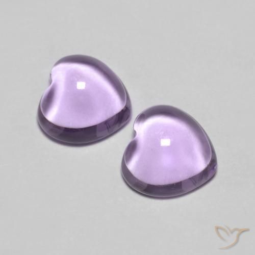 Gemme di Ametista Rosa viola medio naturale da 1.76 ct, Cuore, Trasparente