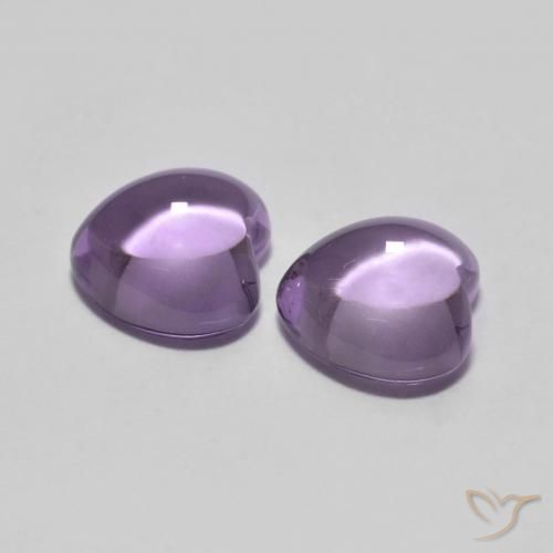Gemme di Ametista Rosa viola medio naturale da 1.76 ct, Cuore, Trasparente