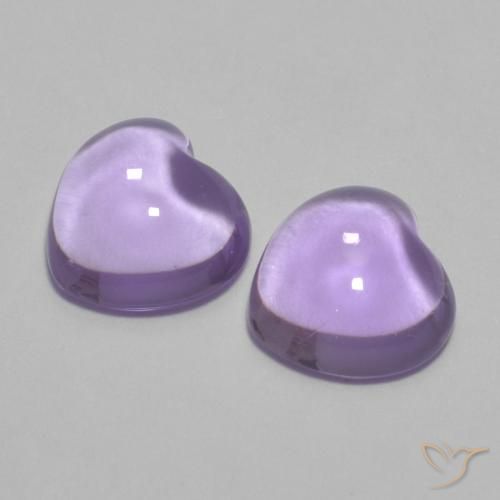 1.68ctw Naturale Viola chiaro Ametista, Cuore, Trasparente