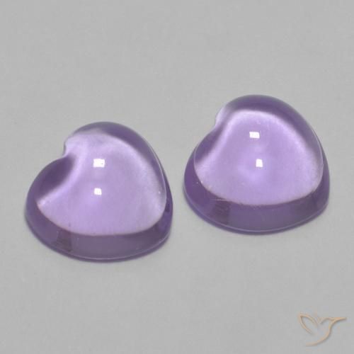 Gemme di Ametista Viola chiaro naturale da 1.68 ct, Cuore, Trasparente
