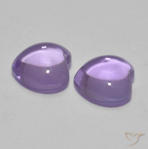 Gemme di Ametista Viola chiaro naturale da 1.68 ct, Cuore, Trasparente