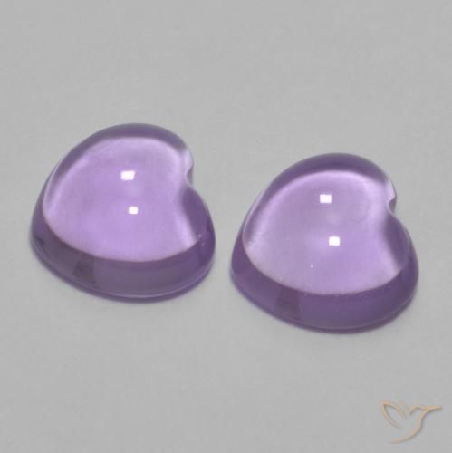1.77ctw Naturale Viola chiaro Ametista, Cuore, Trasparente