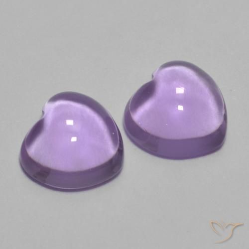 Gemme di Ametista Viola chiaro naturale da 1.77 ct, Cuore, Trasparente