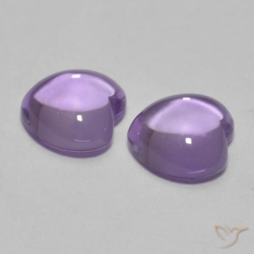 Gemme di Ametista Viola chiaro naturale da 1.77 ct, Cuore, Trasparente