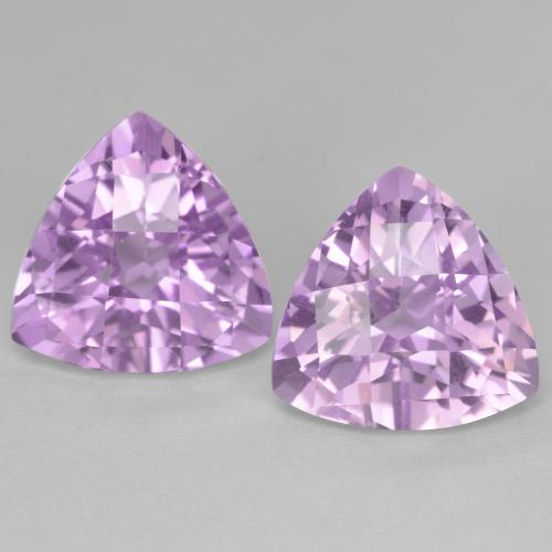 Gemme di Ametista Viola rosa medio naturale da 6.57 ct, Taglio trillion, VVS