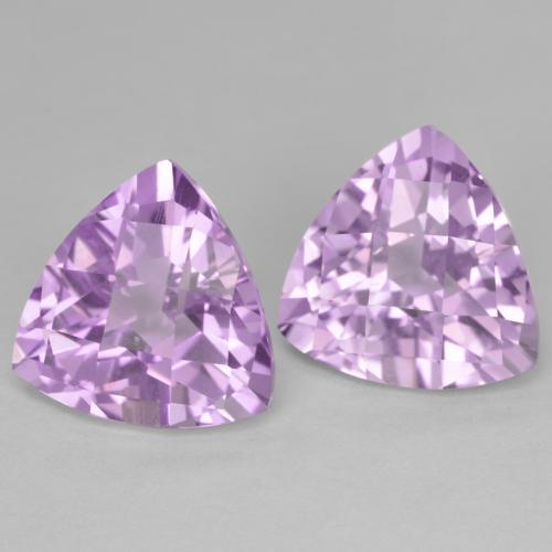 Gemme di Ametista Viola rosa medio naturale da 6.57 ct, Taglio trillion, VVS
