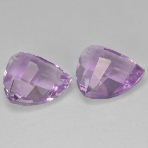 Gemme di Ametista Viola rosa medio naturale da 6.57 ct, Taglio trillion, VVS
