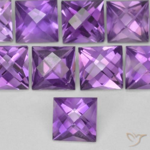 0.70ct Naturale Viola medio Ametista, Quadrato, VVS-VS