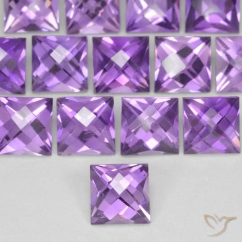 0.67ct Naturale Viola tendente al rosa Ametista, Quadrato, VVS-VS