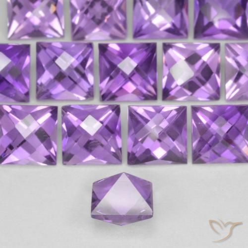 Ametista Viola tendente al rosa naturale da 0.67 ct, Quadrato, VVS-VS