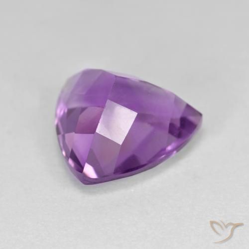 Ametista Viola violaceo medio-chiaro naturale da 3.04 ct, Taglio trillion, VS