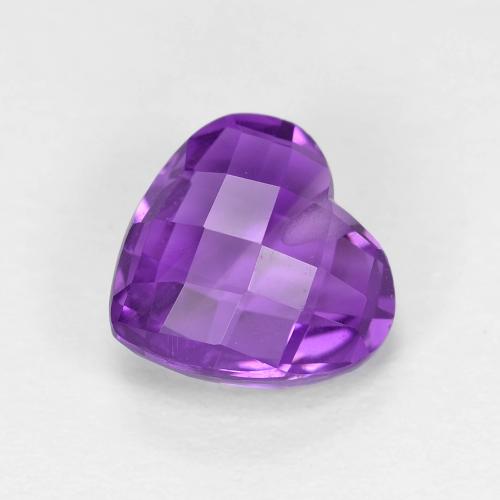 Ametista viola vivido naturale da 1.74 ct, A forma di cuore, VVS-VS