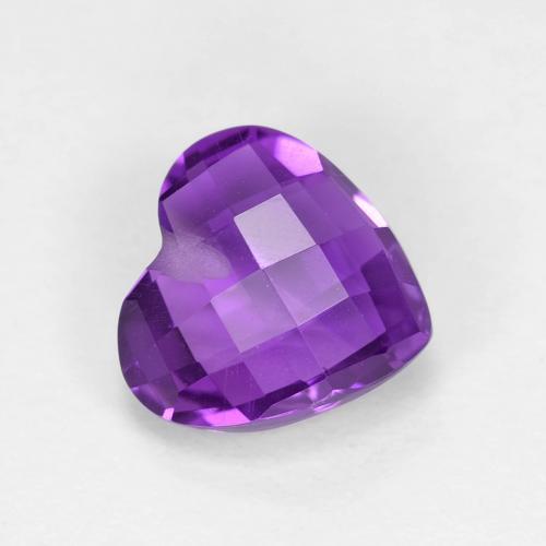 Ametista viola vivido naturale da 1.74 ct, A forma di cuore, VVS-VS