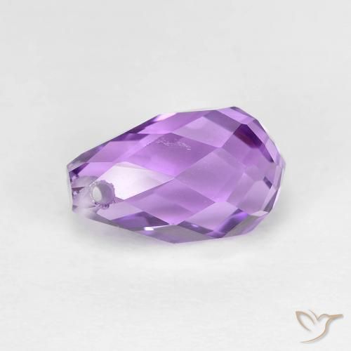 2.58ct Naturale violaceo Ametista, Taglio briolette, VS