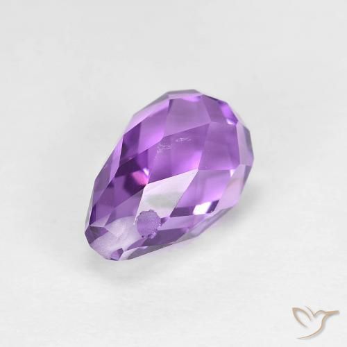 Ametista violaceo naturale da 2.58 ct, Taglio briolette, VS