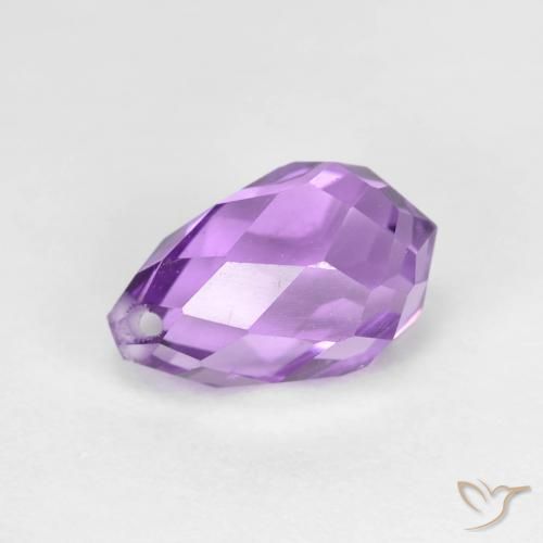 2.60ct Naturale violaceo Ametista, Taglio briolette, VS