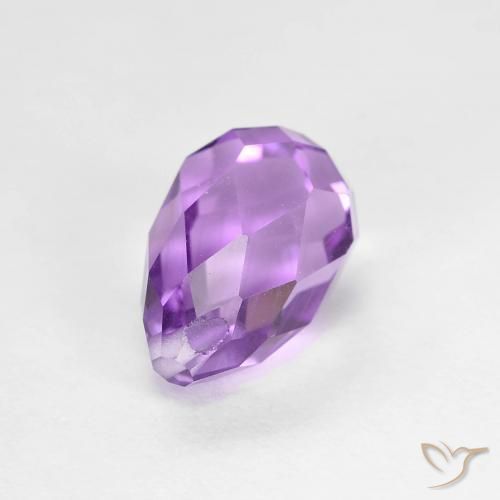 Ametista violaceo naturale da 2.60 ct, Taglio briolette, VS