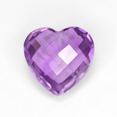 Ametista Viola violaceo medio naturale da 1.83 ct, A forma di cuore, VVS-VS