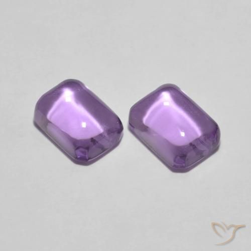 2.38ctw Naturale Iris Violetta Ametista, Taglio smeraldo, Trasparente