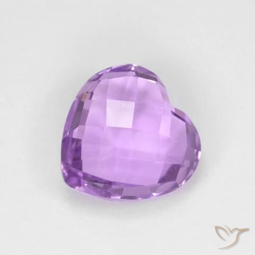 Ametista Viola rosa medio naturale da 1.87 ct, Cuore, VVS