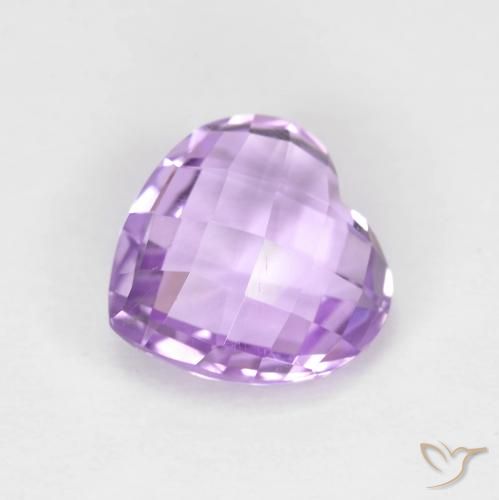 Ametista Viola rosa medio naturale da 1.87 ct, Cuore, VVS