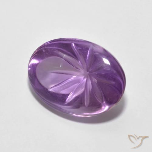 Ametista Viola medio naturale da 6.80 ct, Ovale, Trasparente