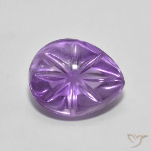 Ametista Viola medio naturale da 4.09 ct, Forma a pera, Trasparente