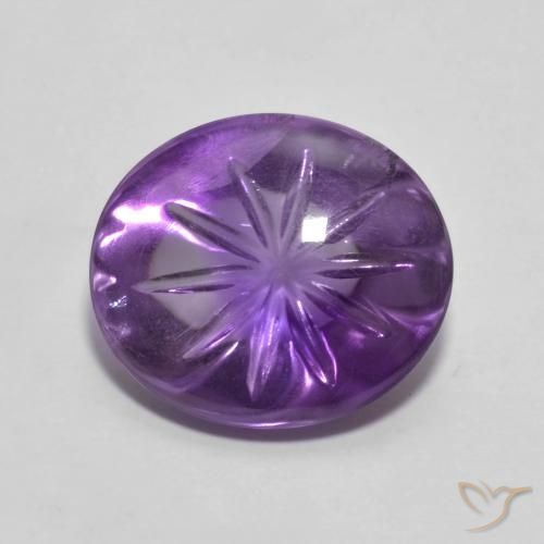 5.92ct Naturale viola vivido Ametista, Ovale, Trasparente