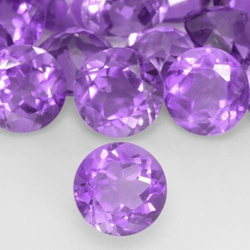 Ametista viola vivido naturale da 1.20 ct, Taglio rotondo, VS