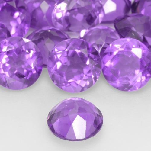 Ametista viola vivido naturale da 1.20 ct, Taglio rotondo, VS