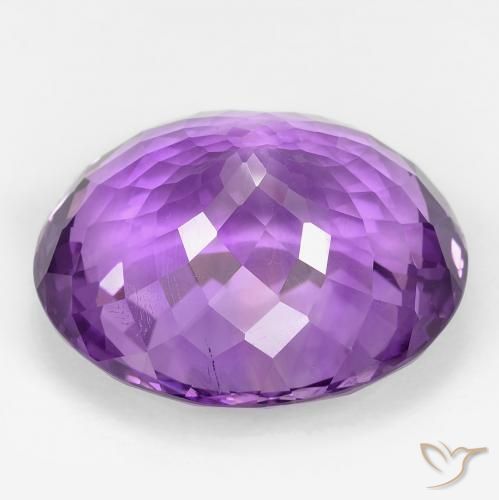 Ametista Viola violaceo intenso naturale da 39.22 ct, Ovale, VVS-VS